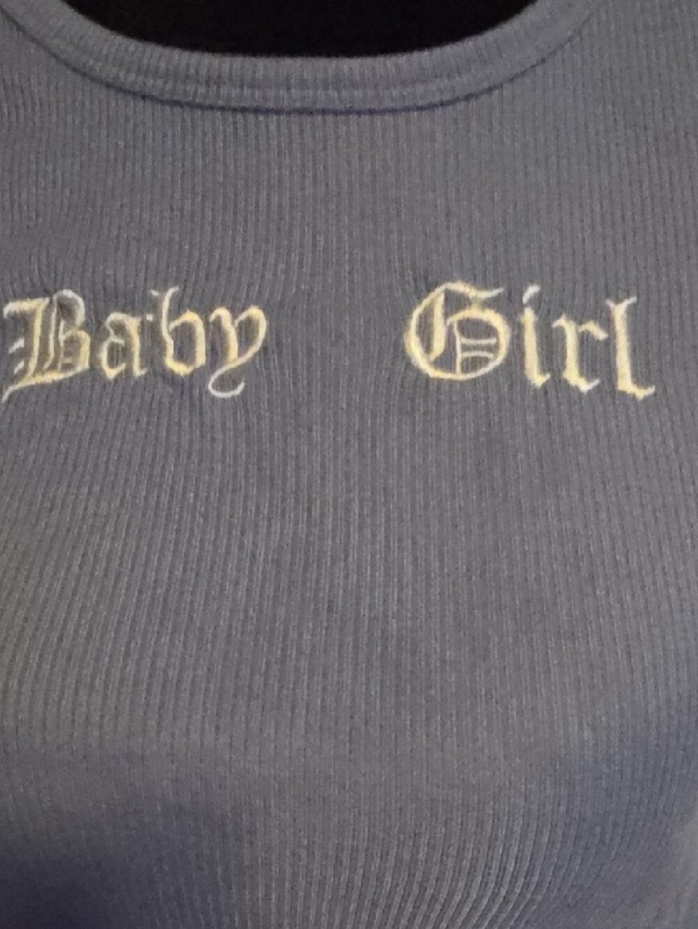 Blue 'Baby Girl' Ribbed Tee - Picture 3 of 5